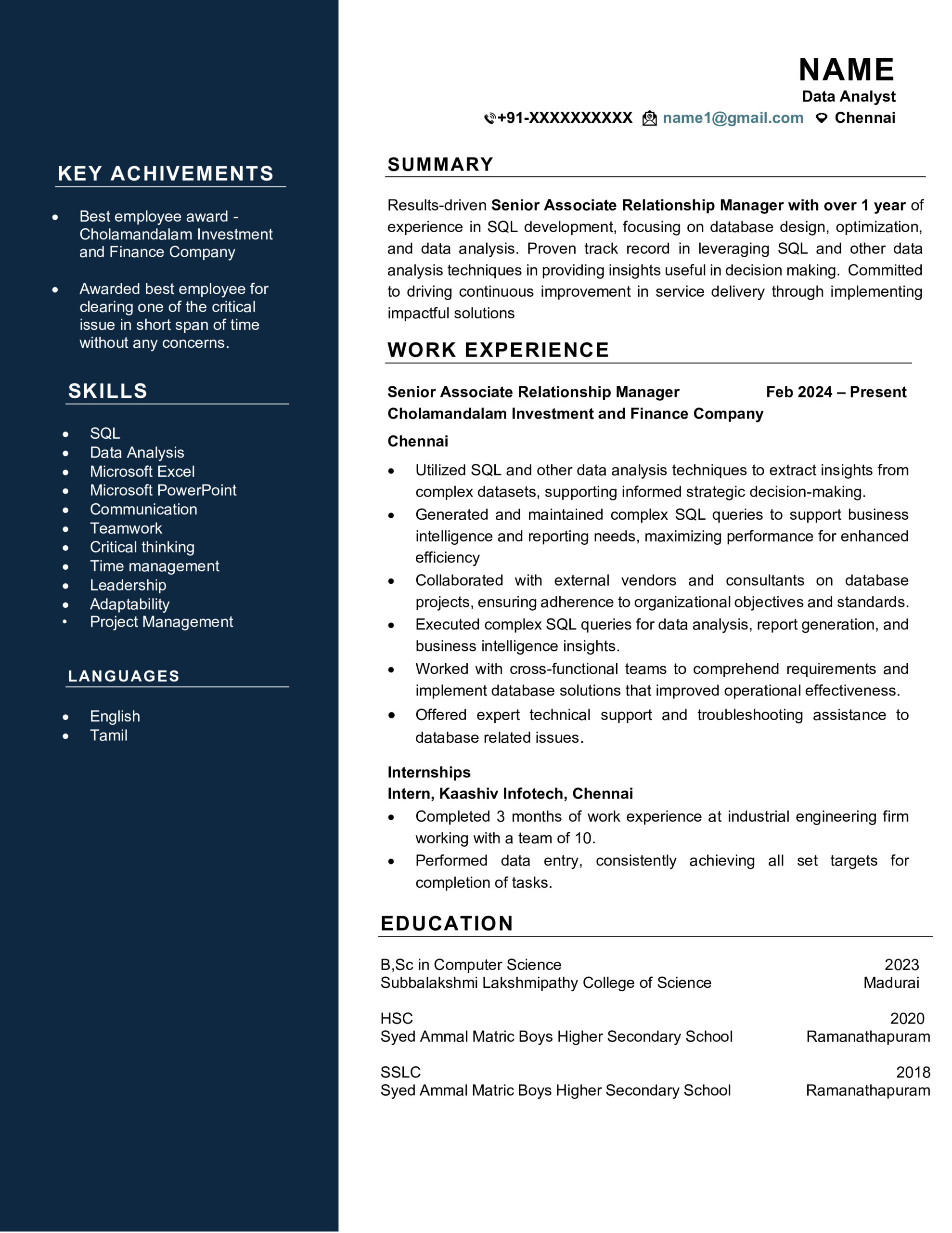 Resume Samples